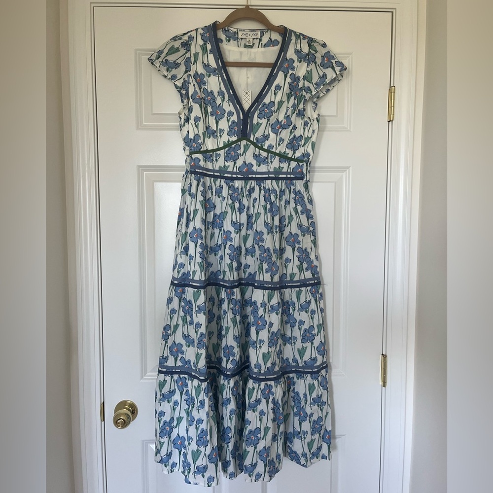 Floral Blue and White Maxi Dress